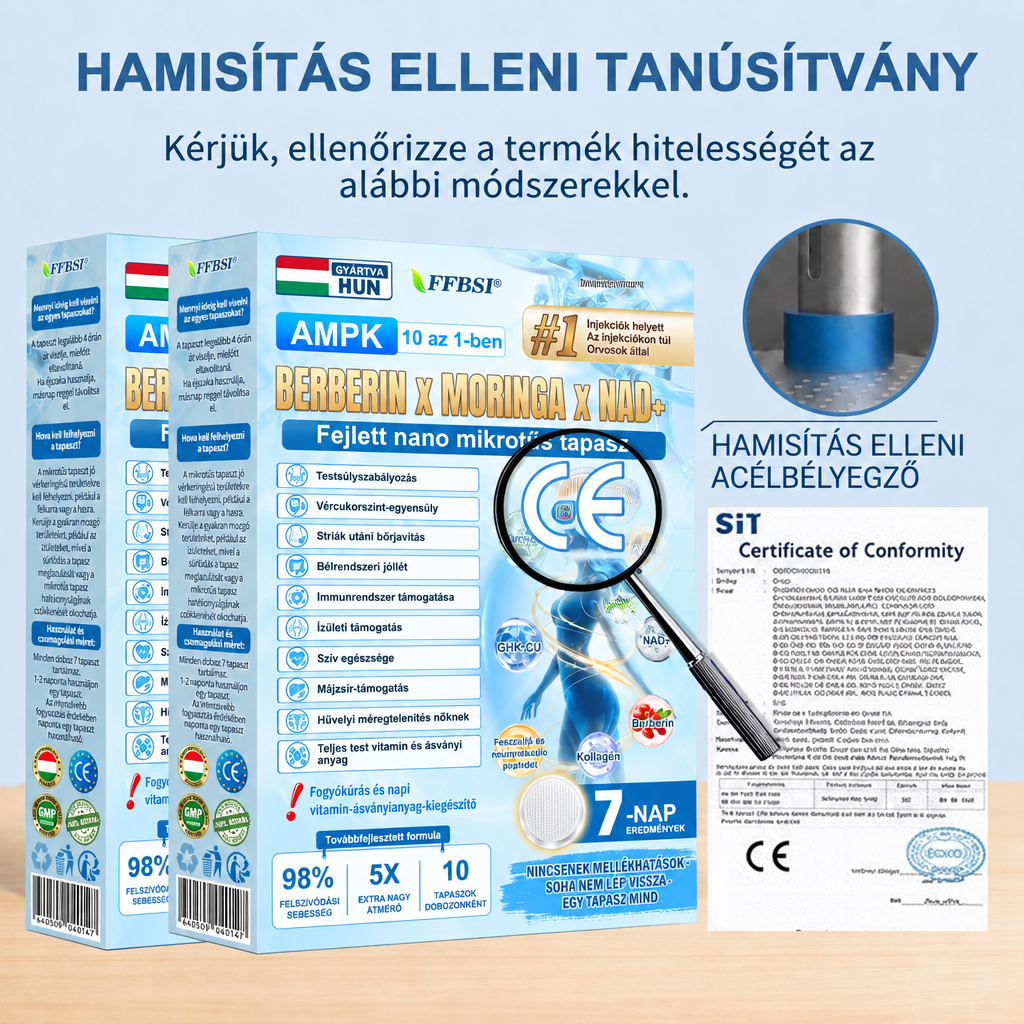 HIVATALOS WEBÁRUHÁZ | FFBSI® 0,27 mm-es Nano Mikrotűs METABOLIKUS Testsúlykezelő és Nyiroktámogató Tapasz