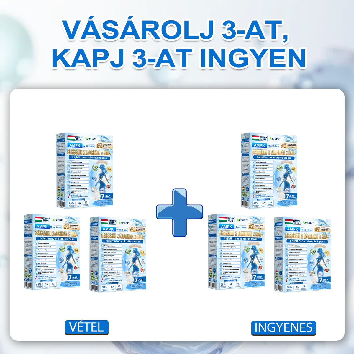 HIVATALOS WEBÁRUHÁZ | FFBSI® 0,27 mm-es Nano Mikrotűs METABOLIKUS Testsúlykezelő és Nyiroktámogató Tapasz