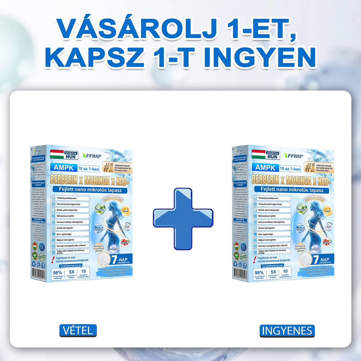 HIVATALOS WEBÁRUHÁZ | FFBSI® 0,27 mm-es Nano Mikrotűs METABOLIKUS Testsúlykezelő és Nyiroktámogató Tapasz