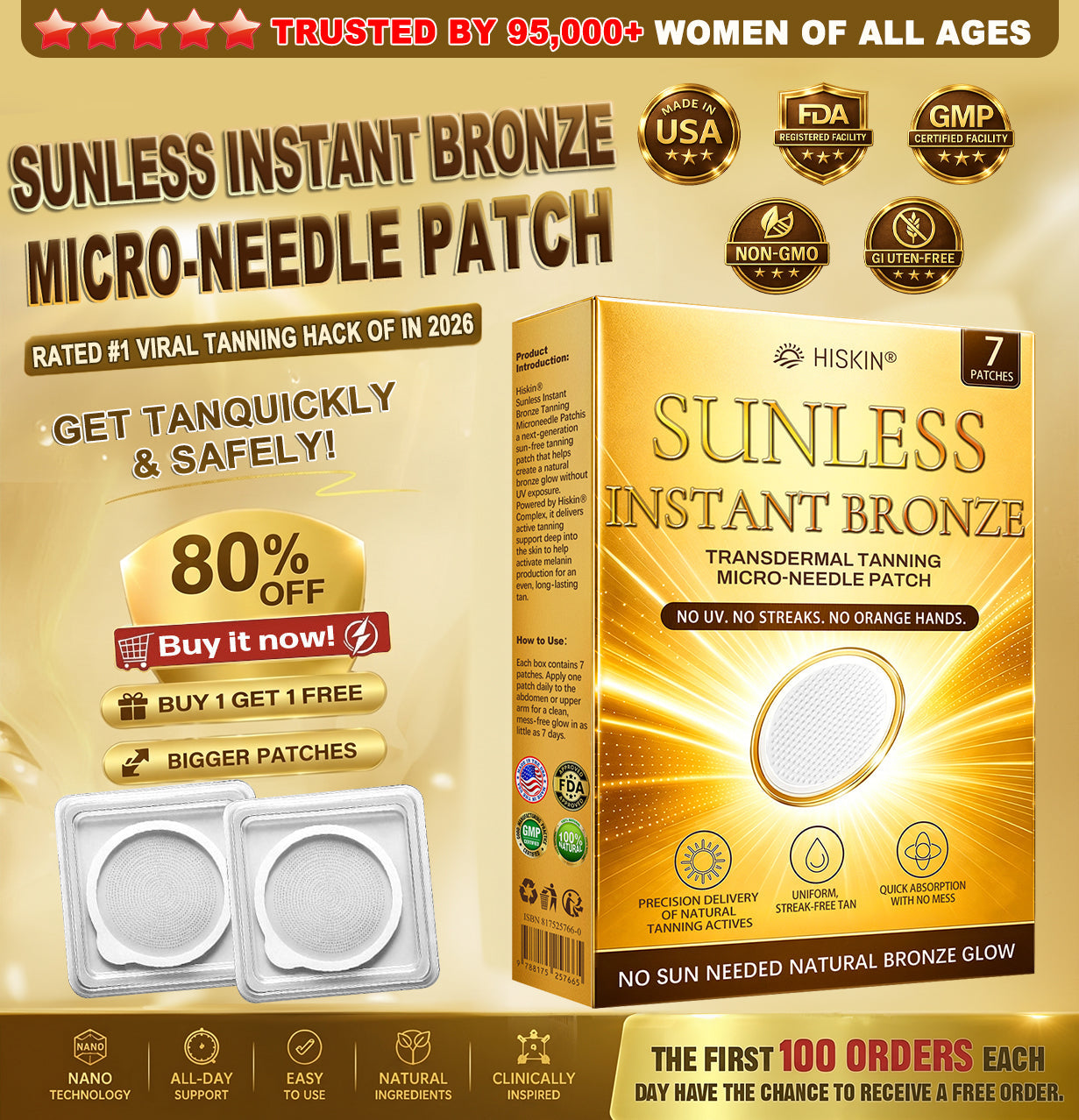 Congratulations! 🎉 Exclusive Official Store Offer!  Get 30% OFF today on HiSkin Sunless Bronze Tanning Patch  Visible bronze glow in 7 days. No UV. No orange. No mess.  CLAIM 30% OFF