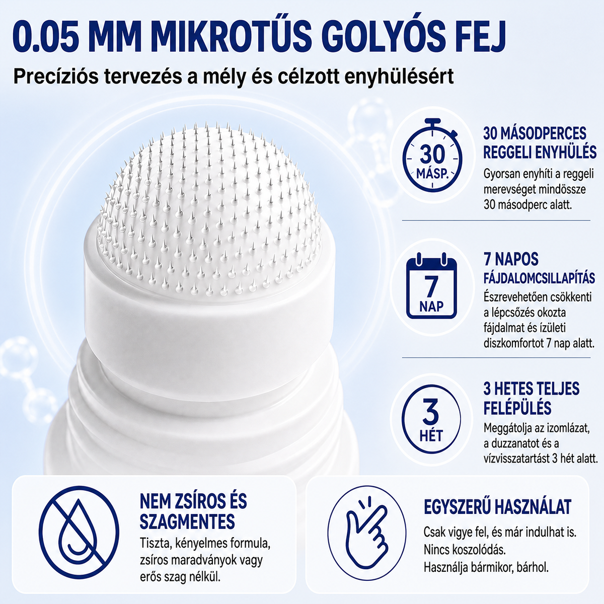 🎁 Már csak 5 darab maradt! Szerezzen most extra 50% kedvezményt, és támogassa ízületei mindennapi komfortját a DR.HONOR® mikrotűs Roll-Onnal! 🦴✨