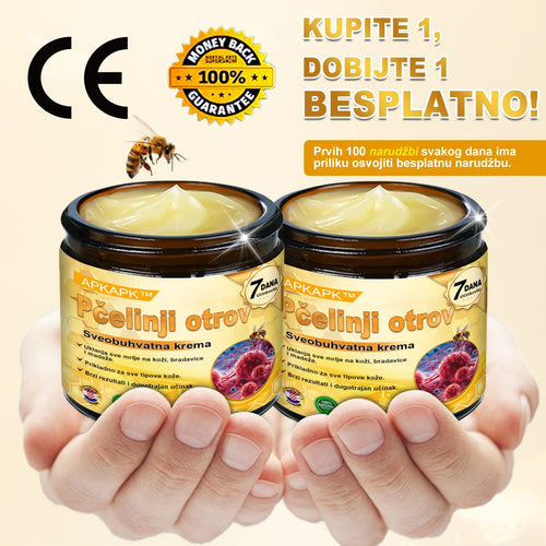 🎁 Preostalo je još samo 5 komada! Iskoristite dodatnih 50% popusta i pružite svojoj koži svakodnevnu njegu i ugodu uz APKAPK® kremu s pčelinjim otrovom! ✨